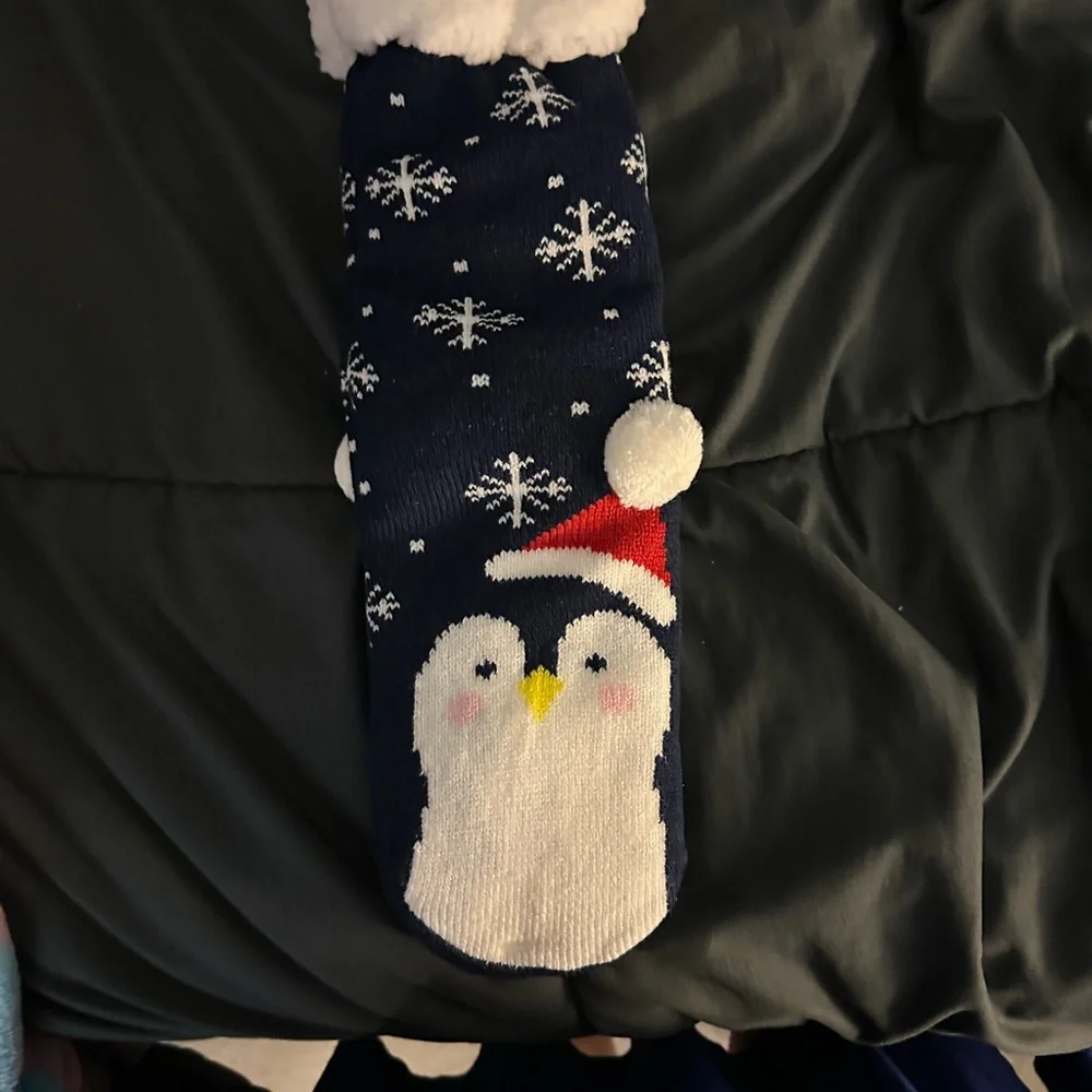 Penguin Fuzzy Socks --one size fits most